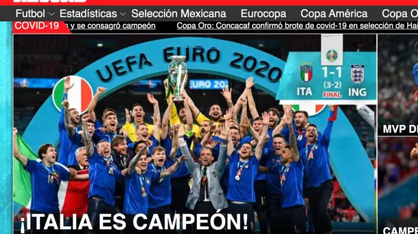 Italia ganó la Eurocopa 2020 tras vencer en los penales a Inglaterra.