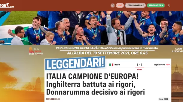 Italia ganó la Eurocopa 2020 tras vencer en los penales a Inglaterra.