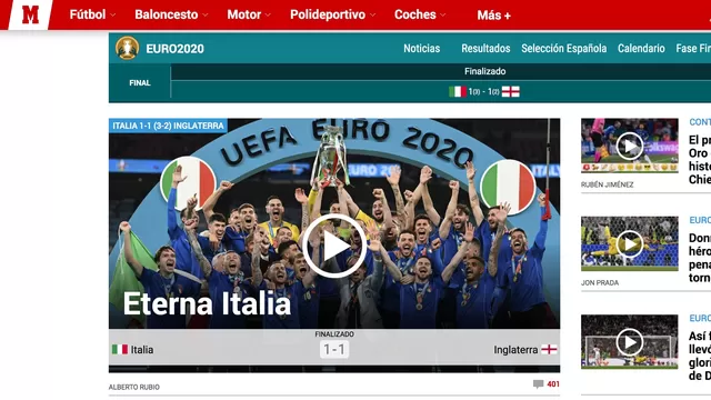 Italia se coronó campeón de la Eurocopa 2020 y generó estas portadas en el mundo