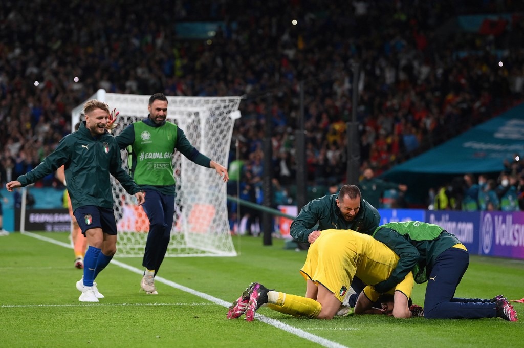 Italia eliminó a España por la vía de los penales y clasificó a la final de la Eurocopa | Foto: AFP.
