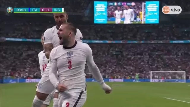 Italia vs. Inglaterra: Luke Shaw hace explotar Wembley al marcar el 1-0 a los 2&#39;