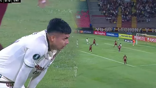 Jairo Concha remató dos veces y por poco coloca el 1-0 de Universitario vs Deportes Tolima por Copa Libertadores / ESPN