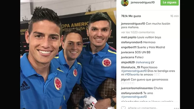 James Rodríguez: esto escribió en Instagram previo al Perú vs. Colombia