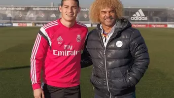 James Rodríguez recibió la visita del 'Pibe' Valderrama en Valdebebas