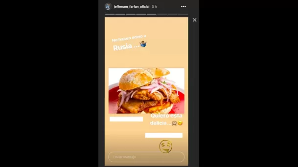 Jefferson Farfán sigue con antojos | Foto: Instagram.