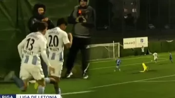 Joao Grimaldo y el golazo para el triunfo del Riga FC de Letonia