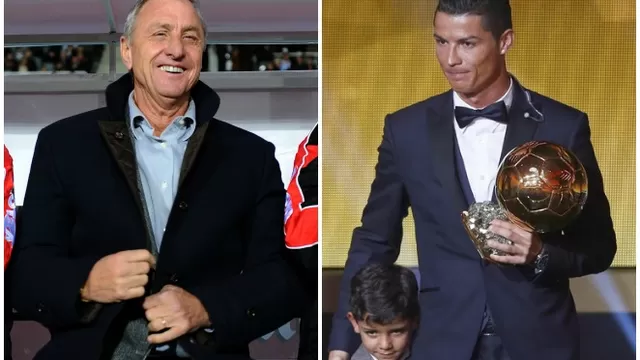 Johan Cruyff criticó que Cristiano Ronaldo haya ganado el Balón de Oro