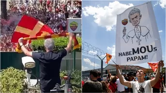 José Mourinho llegó a Roma y es ovacionado por cientos de hinchas