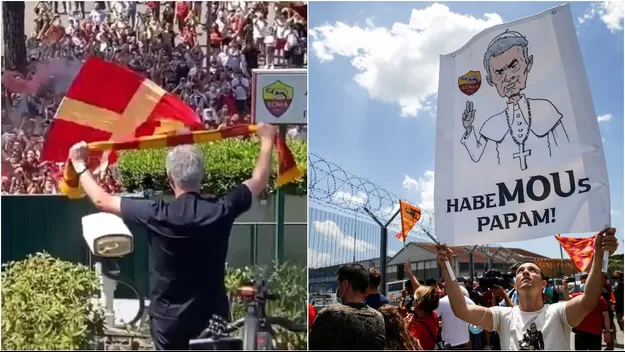 José Mourinho llegó a Roma y es ovacionado por cientos de hinchas