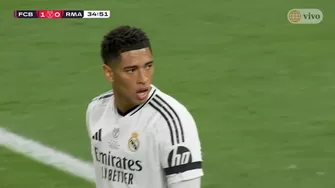 Jude Bellingham anotó el 1-1 del Real Madrid vs Barcelona y fue anulado / Foto: América TV