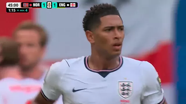 Jude Bellingham anotó el 1-1 entre Inglaterra y Noruega / Foto: DSports