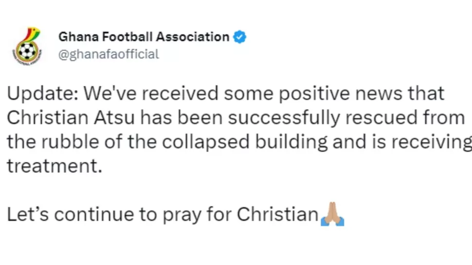 Publicación en la Asociación de Fútbol de Ghana / Twitter