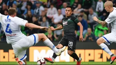 El peruano fue titular. Foto: Krasnodar