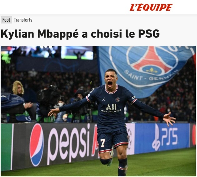 L&#39;Équipe (Francia): &quot;Kylian Mbappé ha decidido el PSG&quot;