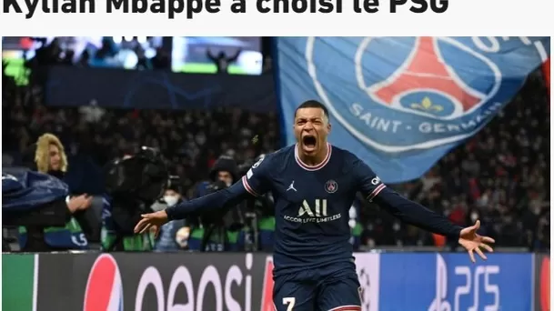 L&#39;Équipe (Francia): &quot;Kylian Mbappé ha decidido el PSG&quot;