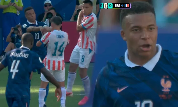 Mbappé insultó con fuerte lisura a jugador de Paraguay y casi se van a los golpes: "Conc..."