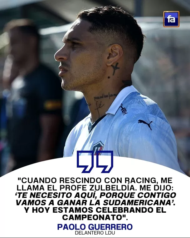 Las palabras de Paolo Guerrero. | Imagen: Fútbol en América