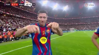 Robert Lewandowski colocó el 2-1 del Barcelona sobre Real Madrid tras gran definición / América TV