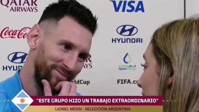 Sofía Martínez entrevistó a Messi tras el triunfo sobre Croacia. | Video: TV Pública Argentina