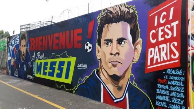 Mural en honor a Lionel Messi. Foto: TyC Sports