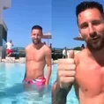 Lionel Messi conversaba con Germán Denis y fue sorprendido por una hincha