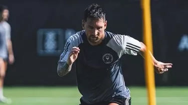 Messi tuvo su primera práctica este martes con el Inter Miami. | Foto: Inter Miami