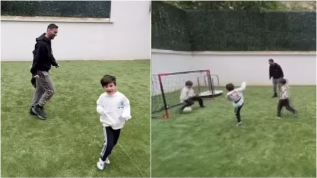 Leo se divirtió con sus hijos. | Video: Instagram @antonelaroccuzzo