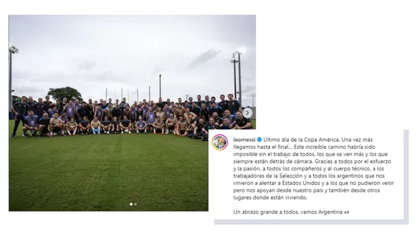 El mensaje de Lionel Messi que dejó en sus redes sociales previo a la final / Foto: leomessi