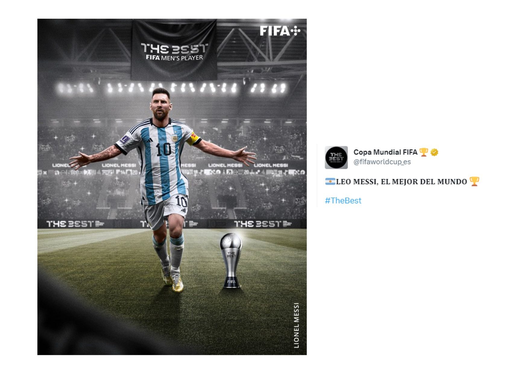 La FIFA anuncia a Lionel Messi como ganador de The Best / FIFA