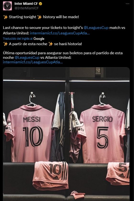 Messi y Busquets titulares en Inter Miami. | Foto: Inter Miami.