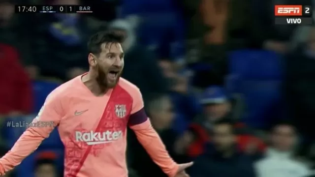 Messi abrió la cuenta el duelo del Barcelona vs. Espanyol.