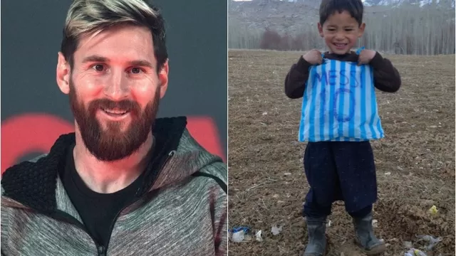 Lionel Messi: niño afgano con camiseta de plástico conoció a su ídolo