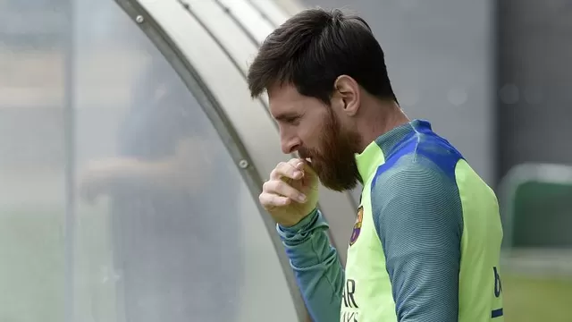 Messi en los entrenamientos. (AFP)