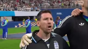 Lionel Messi se conmovió al cantar himno de Argentina previo a partido con Inglaterra