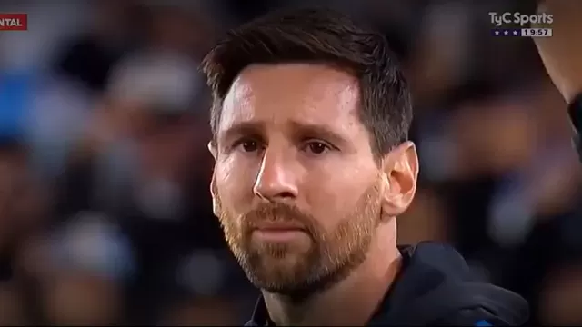 Lionel Messi rompió en llanto con cánticos previo al partido de Argentina vs Venezuela por las Eliminatorias / Captura / TyC Sports