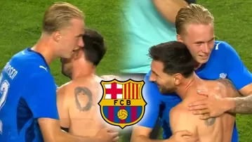 Messi tuvo curiosa reacción al enterarse que enfrentó a hijo de excrack de Barcelona