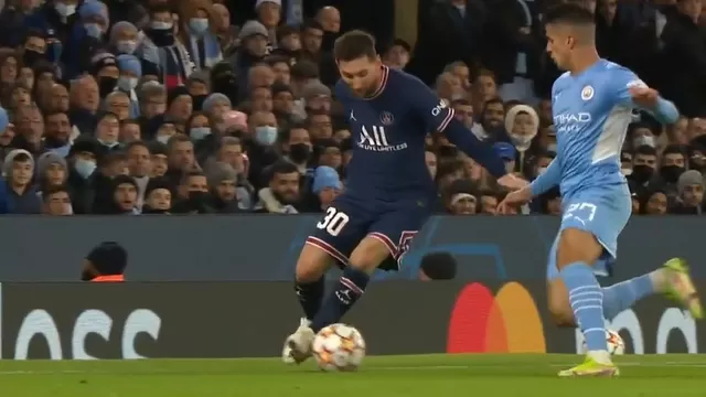 Lionel Messi y una genial huacha a Joao Cancelo en el Manchester City vs. PSG