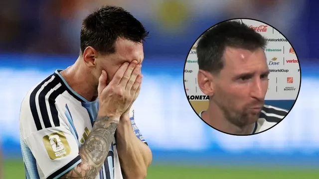 Lionel Messi sufrió un fuerte choque que le dejó un chinchón. Foto: Reuters