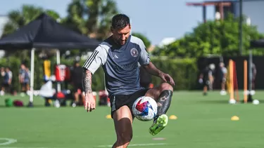 Messi se pone a ritmo de sus compañeros de cara a su debut en la Leagues Cup. Foto: Inter Miami