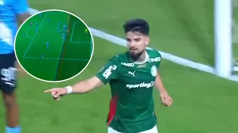 'Flaco' López anotó el 2-1 de Palmeiras sobre Sporting Cristal, pero el árbitro lo anuló por posición adelantada / ESPN