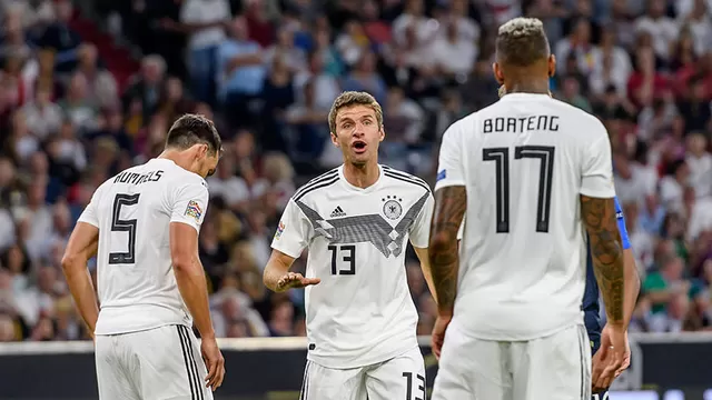 Hummels, M&amp;uuml;ller y Boateng en un partido de la selecci&amp;oacute;n alemana. | Foto:  DFB
