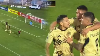 Lucas Colitto pisó el área y anotó 1-0 de Cusco FC vs Estudiantes luego de un potente disparo de zurda / Fuente: ESPN