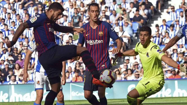 El charr&amp;uacute;a apareci&amp;oacute; para marcar el empate en Anoeta. Foto: FC Barcelona