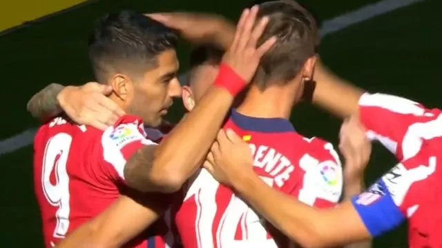 Asistencia de Luis Suárez para el 4-0 del Atlético. | Foto: Captura de video