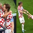 La tierna celebración de Luka Modric con su padre y con su hija