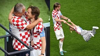 La tierna celebración de Luka Modric con su padre y con su hija