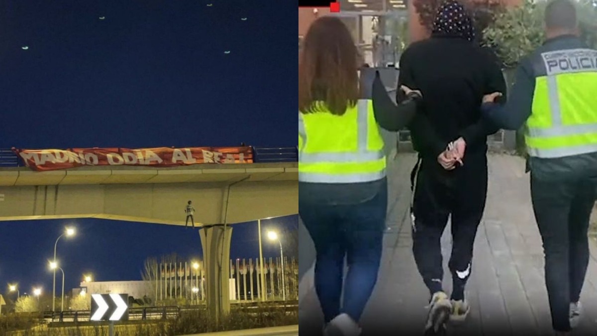 Madrid: Cuatro detenidos por 'ahorcar' un muñeco de Vinicius en un puente