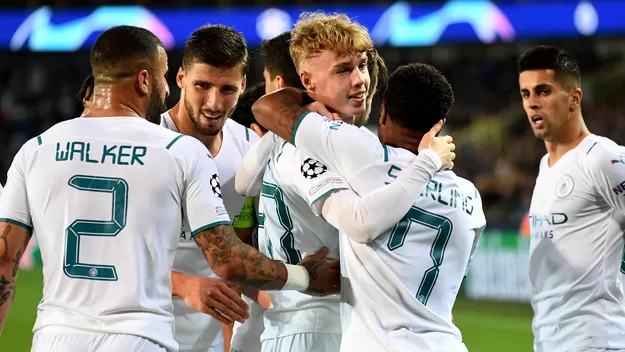 Manchester City aplastó 5-1 al Brujas por el grupo A de la Champions League