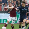 Manchester City igualó 2-2 ante West Ham y quedó a un paso del título de la Premier