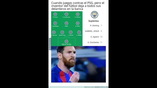 Manchester City venció 2-1 al PSG por la Champions League y generó divertidos memes.